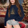 thumbnail image 2 of PMVFHDE Liquidation Chandail Vintage pour Enfants Automne et Hiver à Manches Longues Mode Imprimé Col Rond Chandail à Capuchon pour Garçons et Filles Plus Manteau à Capuchon Chaud Chandail Vintage, Marine, 4-5 Ans, 2 of 4