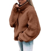 2025 Pullover for Women Thick Light Weight Womens Sweater Chunky Knitted Warm Pullover Women's Hoodies & Sweatshirts Hoodie Long Sleeve Cardigan Mock Neck Sweater Pullover