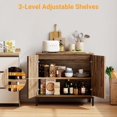 thumbnail image 4 of EastVita Buffet Cabinet with Storage Kitchen Storage Cabinet with Rattan Doors, Accent Cabinet with Adjustable Shelf, Boho Accent Liquor Bar Console Cabinet, 4 of 6