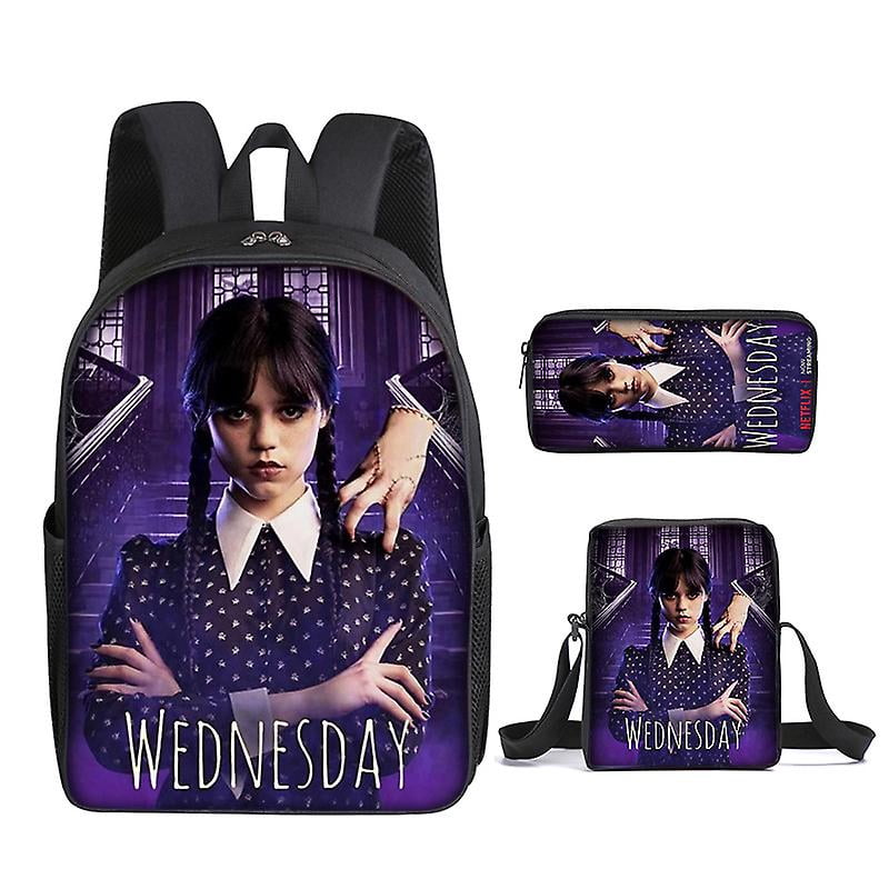 School Backpack Girls Kids Wednesday Addams Backpack School Bag Set School Bag Backpacks Pencil Case Daypack School Children's Backpack