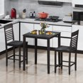 thumbnail image 4 of Gymax 3 PCS Counter-Height Dining Table Set for 2 Square Kitchen Table & 2 Bar Chairs, 4 of 9
