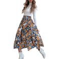 thumbnail image 3 of Xingqing Robe à Volants pour Femme, Imprimé Léopard, Taille Haute, Tulle Tutu de Fête, Jupe Midi Évasée, Jaune, G, 3 of 7