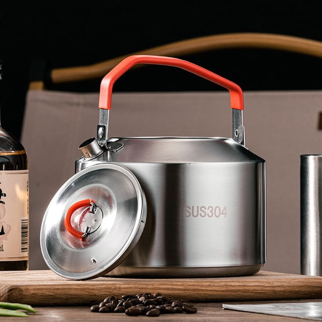 mmirethe L Bouilloire d'Eau Portable avec Poignée Anti-Brûlure Légère et Facile à Nettoyer Résistante à la Chaleur 1 L [avec Sac de Rangement