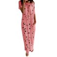 thumbnail image 1 of Kcodviy Robe de Nuit Quotidienne à Manches Courtes pour Femmes, Imprimé d'Étoiles, Décontractée, Inclinée, à Boutons, Robe de Nuit pour Femmes, Épaule, Maxi, Robe de Sommeil, 1 of 5
