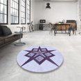 thumbnail image 4 of Ahgly Company Tapis d'Intérieur Ronds Transitionnels Lavables à la Machine, Bleu Lavande, 5 Pieds Rond, 4 of 7