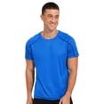 thumbnail image 1 of Raenseen Men's Rash Guard Swim Shirts Short Sleeve UPF 50+ Swimming Top Gym Workout Muscle Tee Tops Lake Blue M, 1 of 6