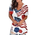 thumbnail image 1 of Birdeem Women Crewneck Print Tees Short Sleeve T Shirt Blouse Loose Tops, 1 of 1