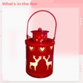 thumbnail image 5 of Christmas Lantern with LED Candle, Metal Holiday Decorative Light, Snowflake Pine Tree Reindeer Design, Battery Operated Tabletop Lamp, Indoor Christmas Decor for Home Party, 5 of 5