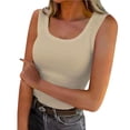 thumbnail image 1 of Yuyuzo Camisoles pour Femmes Chandails Sans Manches Col Rond Hauts de Sortie Tricot Côtelé Coupe Ajustée T-Shirts Basiques, 1 of 5