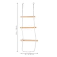thumbnail image 2 of YOSADIER 1Set Bunk Ladder for Dorm with Wooden Round Logs and Cotton Rope for Families and Students Use, 2 of 8