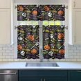 thumbnail image 4 of Halloween Kitchen Curtains Spooky Pumpkin Cartoon Kitchen Curtains Sets for Windows Halloween Window Valance 3 Piece Set for Kitchen Decorations, 4 of 5