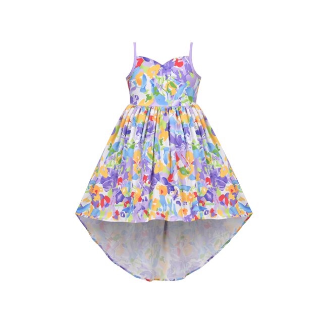 Robe Fille Haute-Basse Multi-Couleur Ajustable Sans Manches 6 Ans