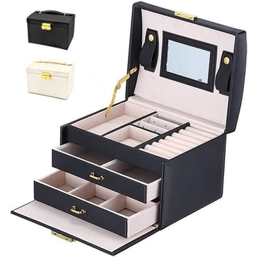 Jewelry Box - Jewelry Box - Jewelry Box - Jewelry Box for Watches, Rings and Chains - with Many Compartments