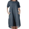 thumbnail image 3 of Moomaya Printed Loose A-Line Dress With Pockets Short Sleeve Dresses Women, 3 of 4