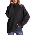 thumbnail image 1 of Qertyioot Chandails Surdimensionnés pour Femmes Col Roulé Mode Manches Longues Chandail Décontracté, 1 of 7