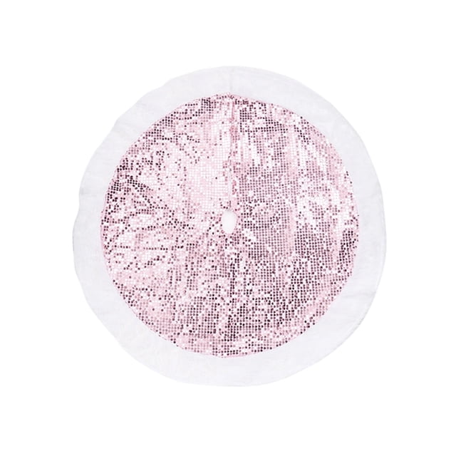 Jupe de Sapin de Noël 31,49 Po Ronde Rouge Jaune Vert Rose Brun Tissu Décoration des Fêtes pour Base de Sapin