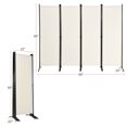 thumbnail image 2 of Patiojoy 5.6Ft Tall Folding Room Divider Freestanding 4-Panel Privacy Screen w/Iron Frame White, 2 of 10