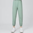 thumbnail image 2 of Yuyuzo Girls Cargo Pants Drawstring Elastic Waist Joggers Kids Wide Leg Sweatpants with Pockets, 2 of 3