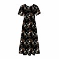 thumbnail image 3 of Dvkptbk Robes d'Été pour Femmes 2024 Mode Décontractée Bohème à Fleurs Robes de Plage Manches Courtes Col Rond Robe d'Été Fluide Maxi Robe de Plage Longue Robe Midi de Plage avec Poches P-2TG, 3 of 4