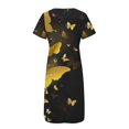thumbnail image 5 of Fshaion Robe d'Été pour Femmes 2024 Grande Taille Décontractée à Manches Courtes à Col en V Robe Imprimée Robe Ample Liquidation à Moins de 10!, 5 of 5
