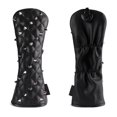 thumbnail image 2 of pitrice Rivets PU Leather Golf Head Covers Set for Driver Fairways #3#5 Hybrids Rescue Set Woods Clubs Headcovers For Golfer Black, 2 of 5
