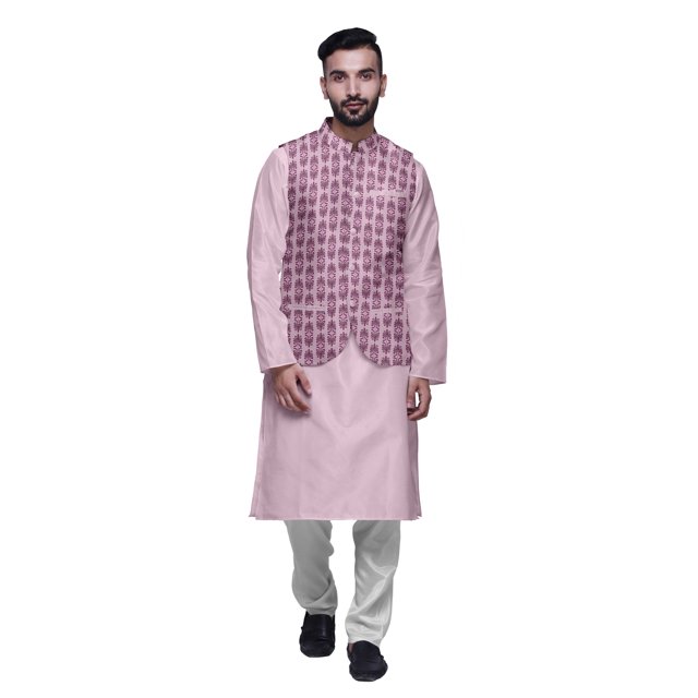 Atasi Indian Traditional Kurta Churidar Pajama Set With Nehru Jacket For Men