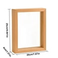 thumbnail image 3 of yeacher Handcrafted Double-Sided Glass Photo Frame with Dried Flower Display - Natural Wood Finish - 10 Inch (20x25cm), 3 of 6