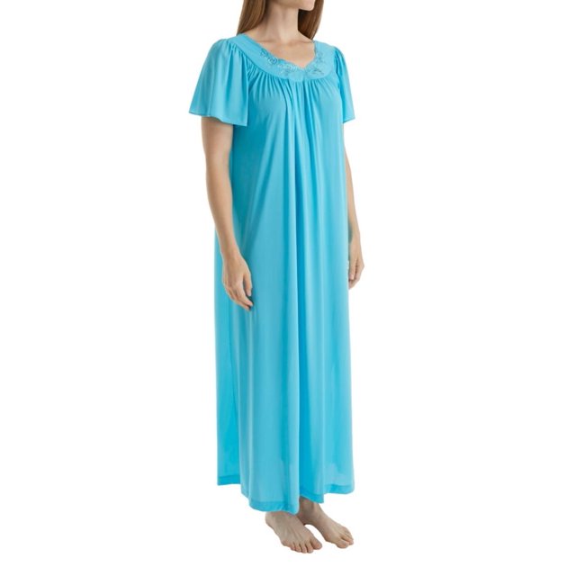 Women's Shadowline 32280 Petals 53 Inch Gown (Turquoise 2X)