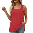thumbnail image 1 of Yuyuzo Plus Size Tank Tops for Women Square Neck Sleeveless Base Tunic Tops Solid Color Plain T Shirts, 1 of 1