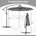 thumbnail image 3 of Gymax 10 FT Patio Offset Umbrella w/ X-shaped Base Infinite Tile & 360° Rotation Grey, 3 of 10
