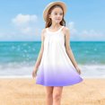 thumbnail image 2 of Milgrthf Robe Camisole Décontractée d'Été pour Filles, Tendance, Dégradé, Ample, Col Ras du Cou, Sans Manches, Ligne A Évasée, Robes pour 4-15 Ans, Violet, 7 Ans, 2 of 9