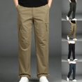 thumbnail image 2 of Tumotour Cargo Pants For Men Solid Color Casual Joggers Pants Drawstring Work Pants Hiking Outdoor Track Jogging Sweatpants Pants With Pockets, 2 of 5