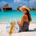 thumbnail image 1 of QTOCIO Transparent Nylon Mesh Cats Bag Portable Pet Bag Foldable Handheld Cats Bag, 1 of 4