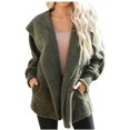 thumbnail image 2 of IROINID Manteau Court Confortable pour Femme, Couleur Unie, Ouvert à l'Avant, Manches Longues, ppp, Vert, 2 of 8