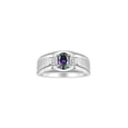 thumbnail image 1 of RYLOS Men's Rings Sterling Silver Classic 7X5MM Oval Gemstone & Diamond Ring Alexandrite June Birthstone Rings For Men, Silver Rings, Size 12, 1 of 7