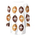 thumbnail image 4 of Meichang Football Hauts pour Femmes Manches 3/4 T-Shirts Graphiques de Football T-Shirts Décontractés d'Été pour Jour de Match Col Rond Coupe Ample T-Shirts du Dimanche, 4 of 5