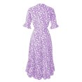 thumbnail image 5 of Robes pour Femmes 2024 Été Robe Ample Décontractée à Imprimé Col en V Manches Courtes Robe Ample Rabais de 50 % Liquidation!, 5 of 5