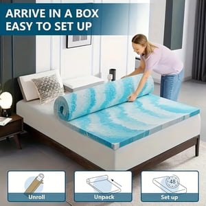 Queen Mattress Topper, Soft Gel Infused Mattress Pad, Bed Topper,