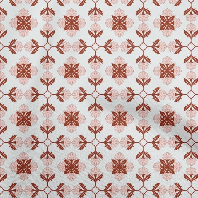 oneOone Silk Tabby Maroon Fabric Asian Block Floral Sewing Craft Projects Fabric Prints By Yard 42 Inch Wide
