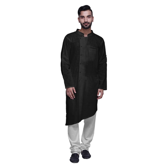 Atasi Kurta Pyjama Uni pour Hommes à Col Mandarin Kurta Pyjama Ethnique