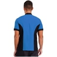thumbnail image 4 of TiaoBug Unisex Chef Jacket Double Breasted Short Sleeve Chef Coat Hotel Restaurant Kitchen Work Wear Blue S, 4 of 5