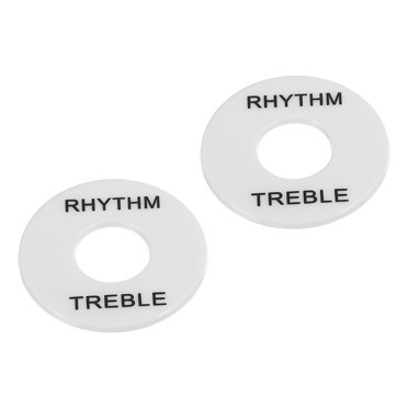 Unique Bargains Guitare Bascule Interrupteur Rondelle Plaque Rythme Anneau Aigu Blanc avec Lettre Noire pour Micro Guitare 2pcs