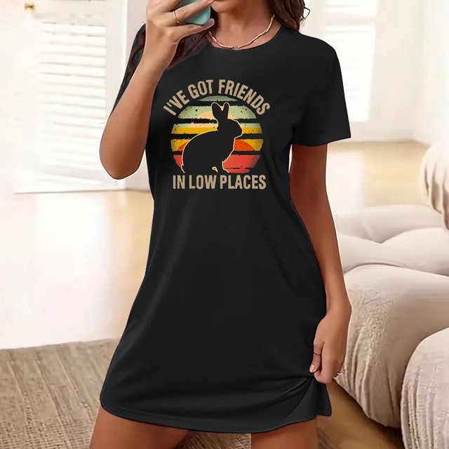 Mefallenssiah Chemise de Nuit Femme Surdimensionnée à Manches Courtes à Manches Courtes