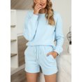 thumbnail image 2 of Topcobe Women' s Long Sleeve Solid Color Lounge Wear Set, S-3XL Blue, 2 of 7