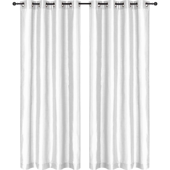 Safdie & Co. Curtain 2PK 84L Silk Look White