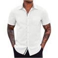 thumbnail image 1 of Erwazi Men's Button Down Shirts Summer Casual Stretch Short Sleeve Business Dress Shirt with Pocket, 1 of 9