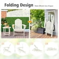 thumbnail image 4 of Gymax 3PC Patio Folding Adirondack Chair Side Table Cup Holder Poolside White, 4 of 8