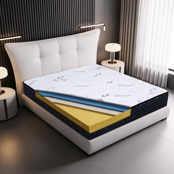 MattressMaster Montreal 12-Inch Queen Foam Mattress – Firm Support, Cooling Comfort for Kids, Teens, & Bunk Beds – Medium-Firm Twin Size Mattress – Gel-Infused & Breathable –Certified Foam Mattress.