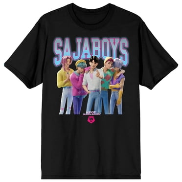 KPop Demon Hunters Saja Boys on Black Short Sleeve Adult T Shirt - Small