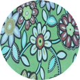 thumbnail image 1 of Ahgly Tapis Rond Lavable en Machine Intérieur Transitionnel Turquoise Vert, 5 Pieds Rond, 1 of 7